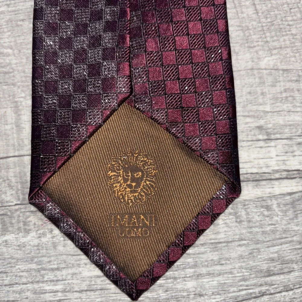 Imani Uomo Burgundy Jacquard Silk Tie